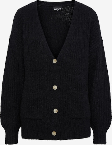 PIECES Knit Cardigan 'LILAN' in Black: front