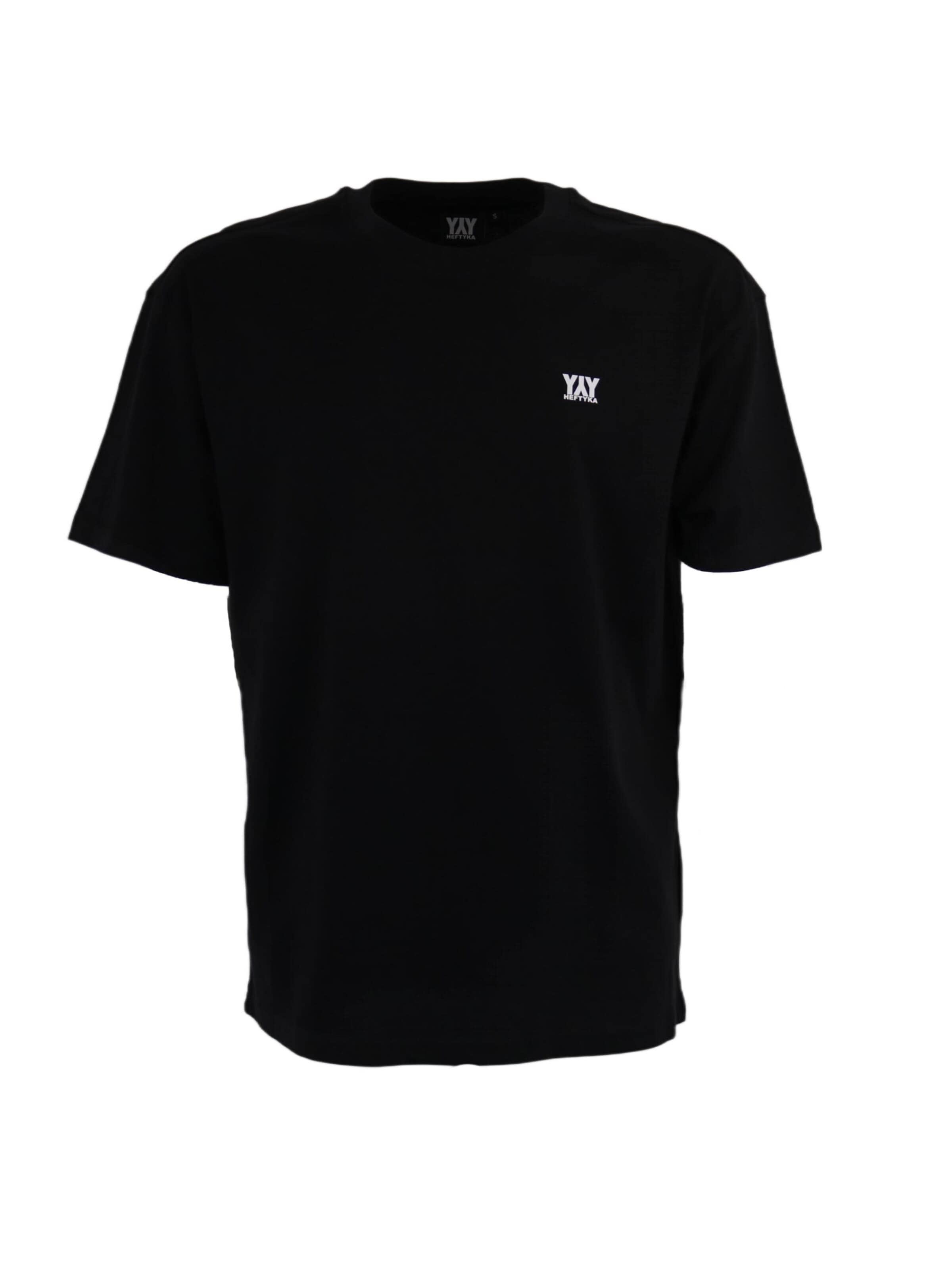 HEFTYKA Shirt 'COTTON RELAXED FIT TEE' in Black: front
