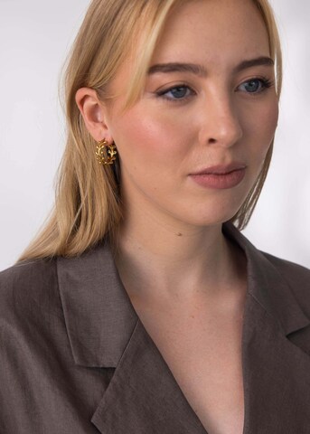 PURELEI Earrings 'Tiny Leaf' in Gold: front