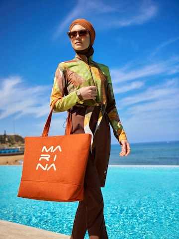 MARINA High neck Swimsuit in Brown