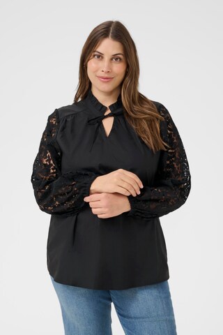 KAFFE CURVE Bluse 'Mynthia' i sort: forside