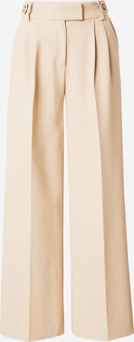 Nasty Gal - Pierna ancha Pantalón plisado en beige: frente