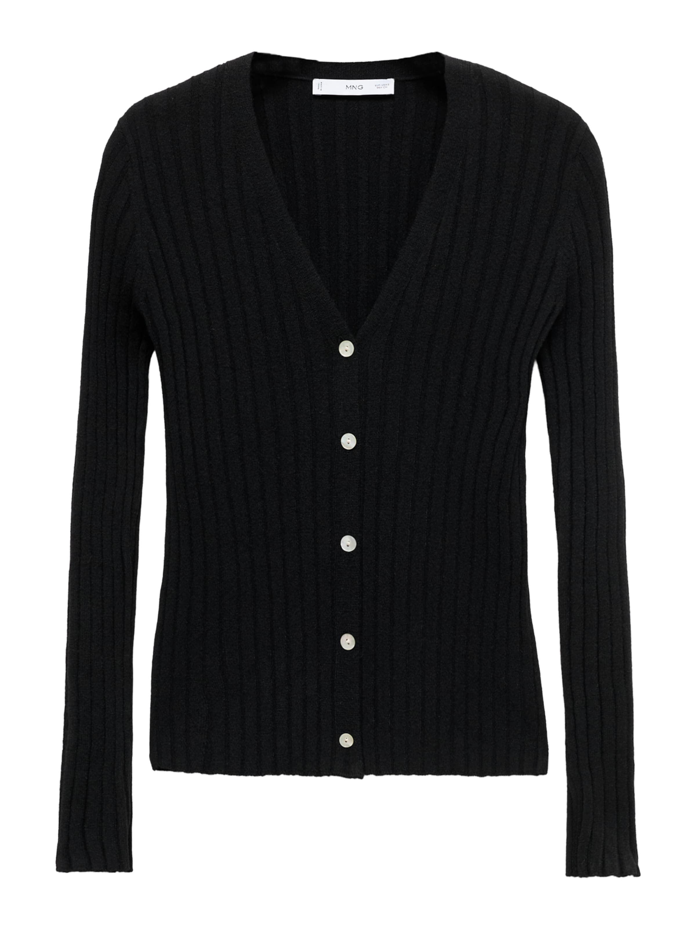 MANGO Strickjacke 'FLURRY' in Schwarz: Vorderseite