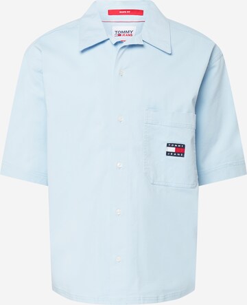 Tommy Jeans Button Up Shirt in Blue: front