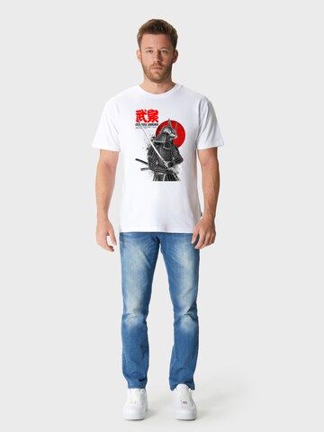 Oldskull Shirt 'Asian Swordsman' in Weiß
