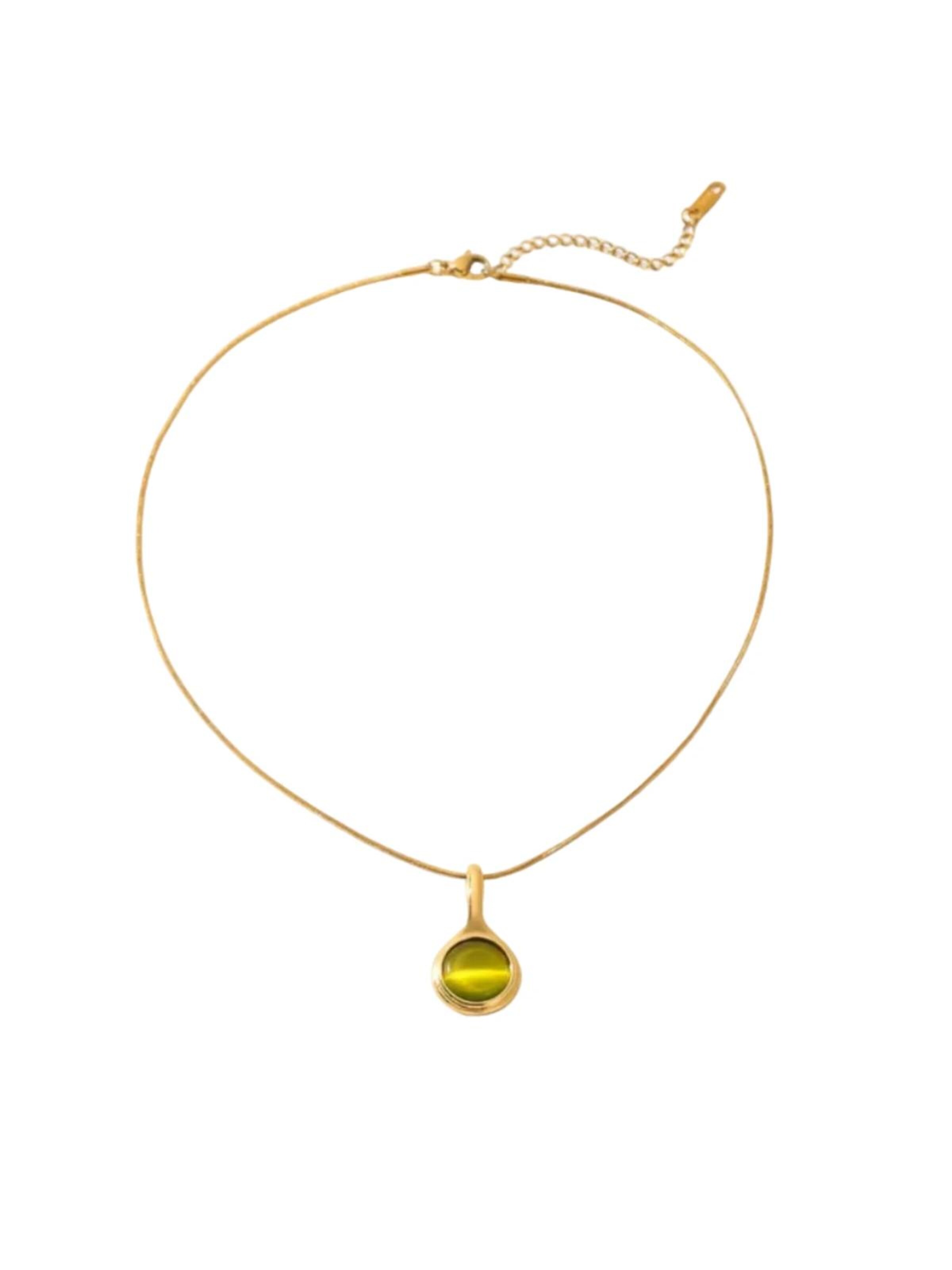 Cala Rose Necklace 'ORBIT' in 40 - 45 cm in Olive, Item view