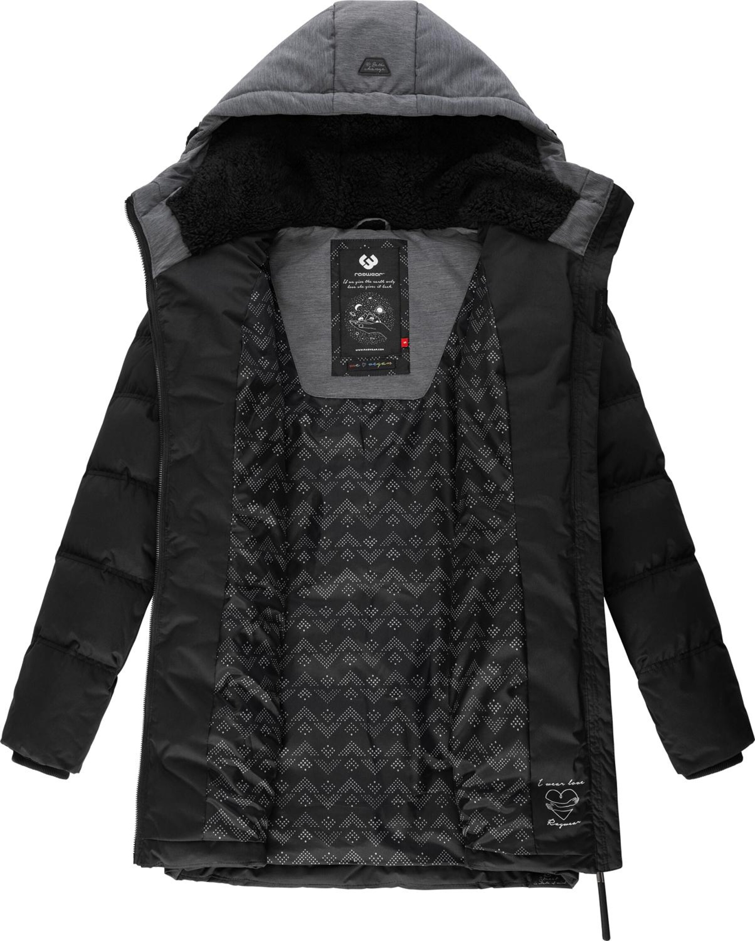 Manteau d’hiver 'Ashani' Ragwear en noir