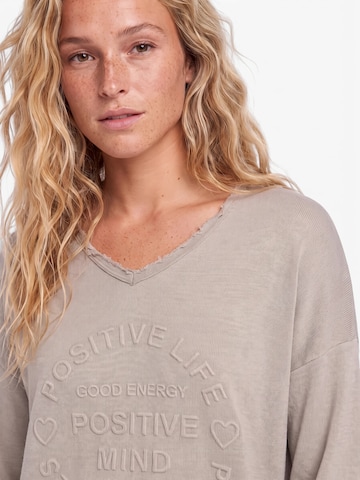 Zwillingsherz Sweatshirt 'Positive Mind' in Grijs