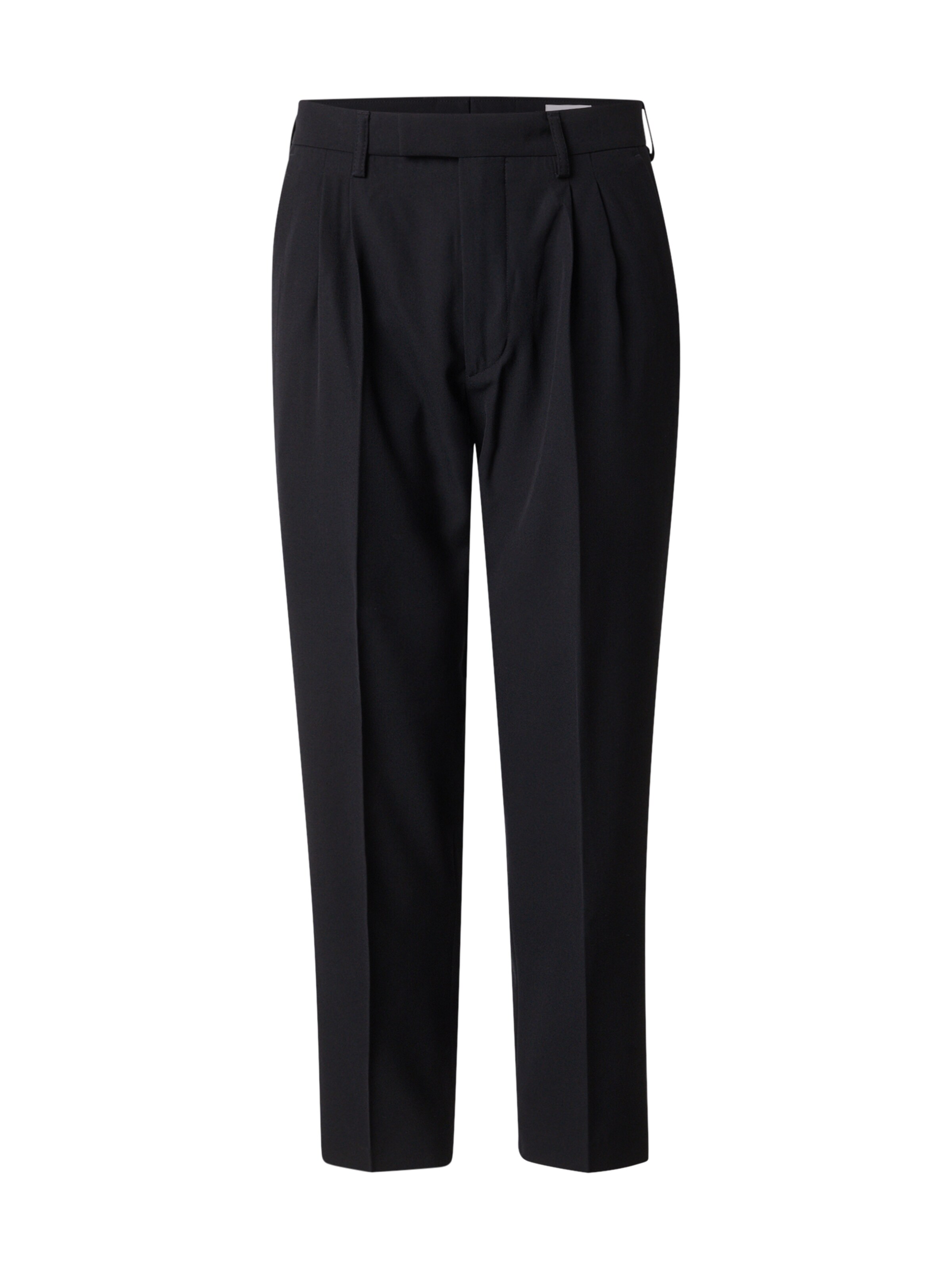 NN07 Regular Veckad byxa 'Fritz 1728' i svart: framsida