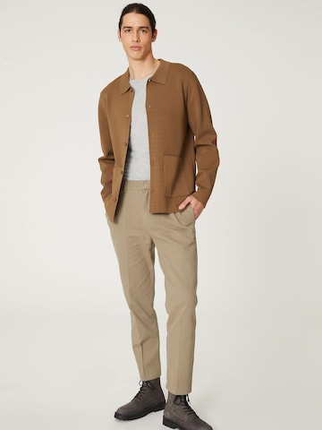 DAN FOX APPAREL Tapered Trousers with creases 'Elian' in Brown