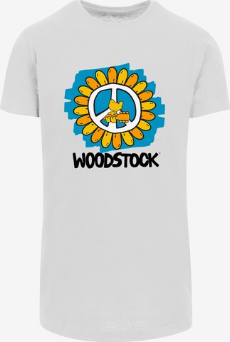 T-Shirt 'Woodstock Artwork Flower Peace' F4NT4STIC en blanc : devant