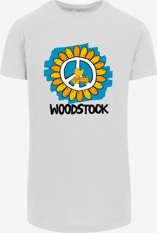 F4NT4STIC T-Shirt 'Woodstock Artwork Flower Peace' in Weiß: predná strana