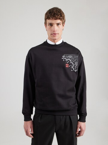 HUGO Sweatshirt 'Derumkek' i svart