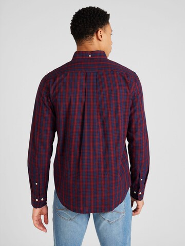 GANT Regular fit Button Up Shirt 'POPLIN TARTAN' in Red