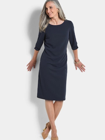 Goldner Etuikleid in Blau: Vorderseite