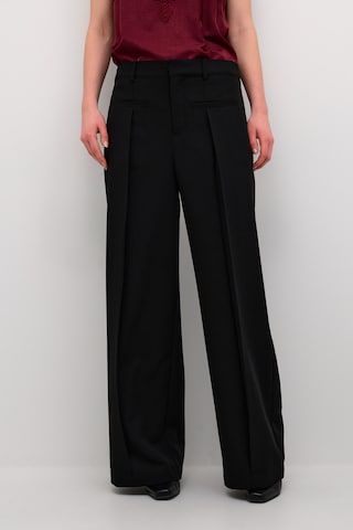 Cream Wide Leg Bukser 'Bit' i sort: forside
