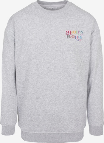Felpa 'Christmas Holly Jolly' di Merchcode in grigio: frontale