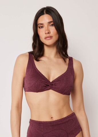CALZEDONIA T-Shirt Bikinitop 'Precious Jacquard' in Rot