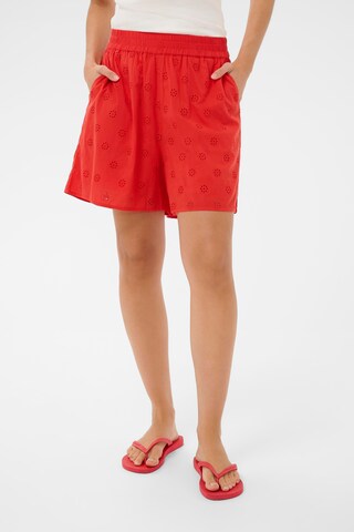 Kaffe Loosefit Kalhoty 'KAFiona' – červená