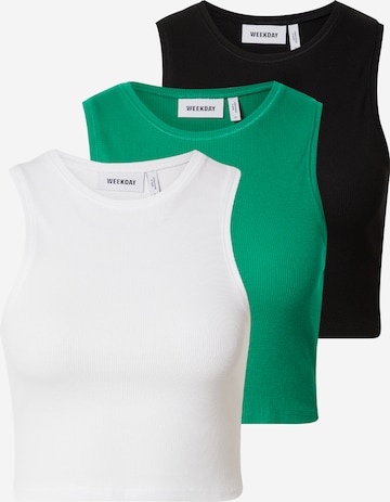 WEEKDAY Top in Green: front