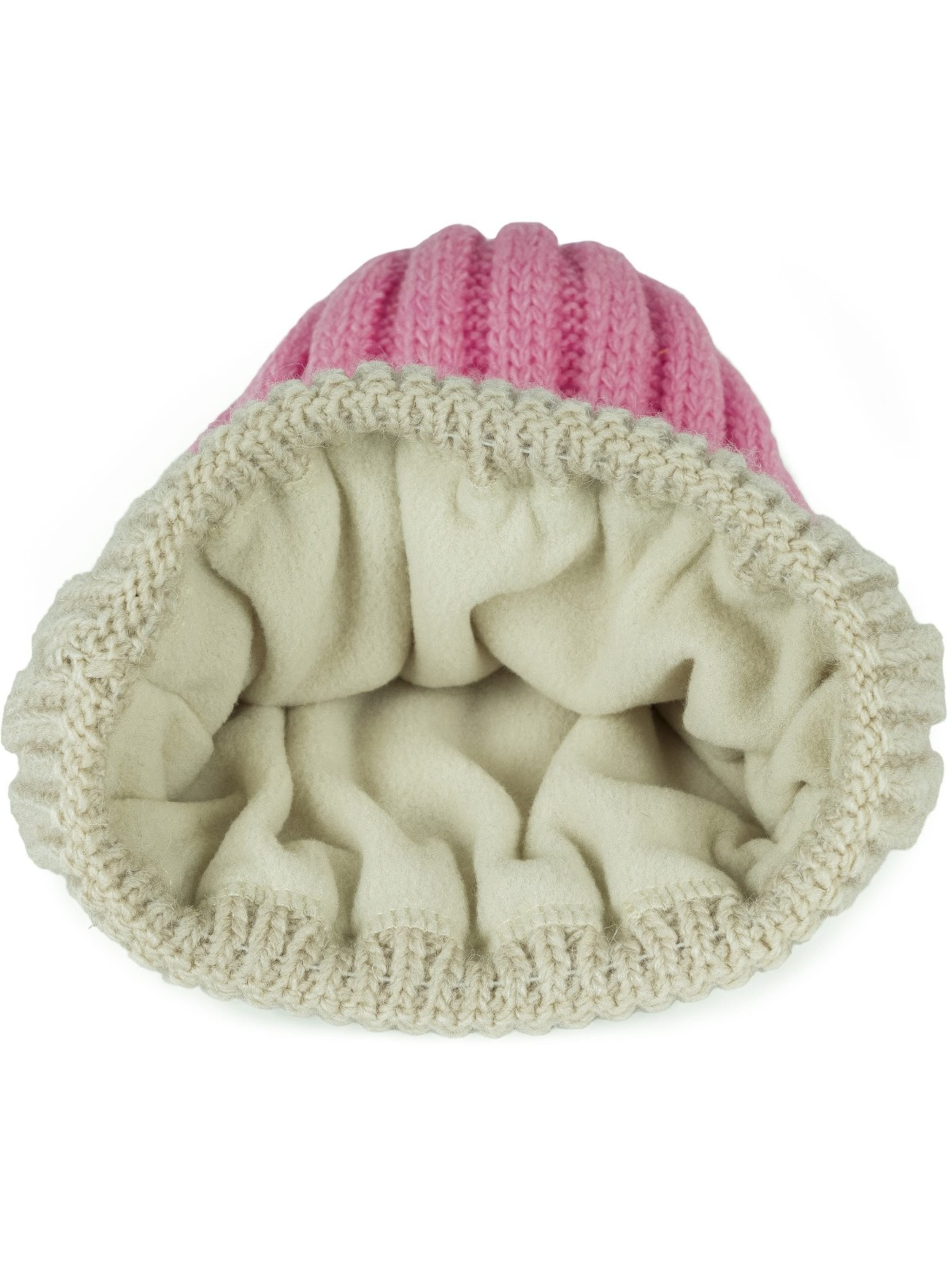 styleBREAKER Mütze 'Strickmütze Farbverlauf mit Thermo-Fleece'‌‌‌‌‌‌‌‌ in Beige