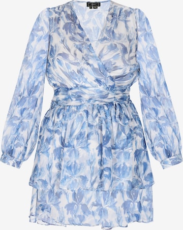 faina - Vestido em azul: frente