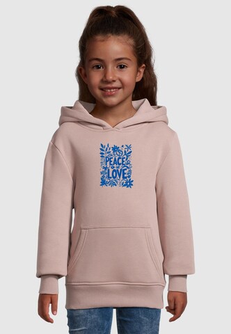 Merchcode Sweatshirt 'Peace Love' in Pink: Vorderseite