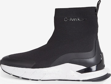 Calvin Klein - Zapatillas deportivas altas en negro: frente