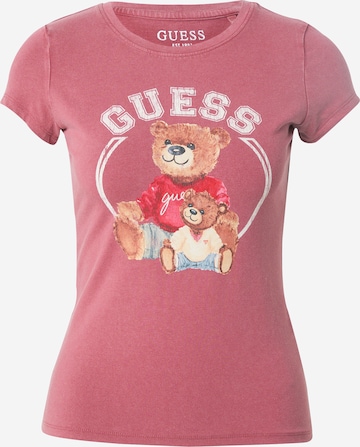 T-shirt GUESS en rouge : devant