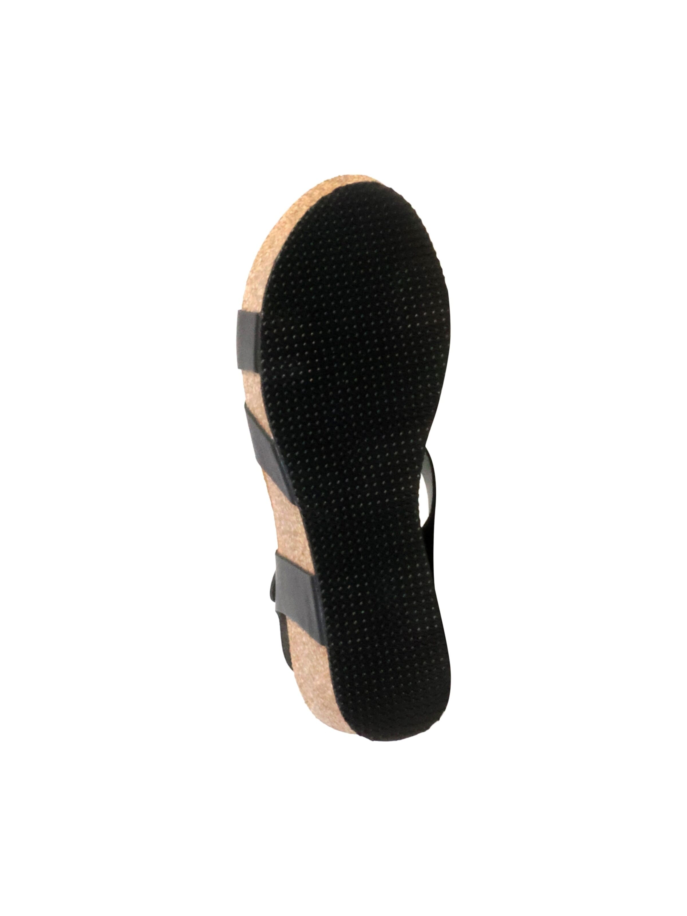 The Divine Factory Sandały 'Noga Ety Edge Ledersandalen mit Keilabsatz' w kolorze czarny