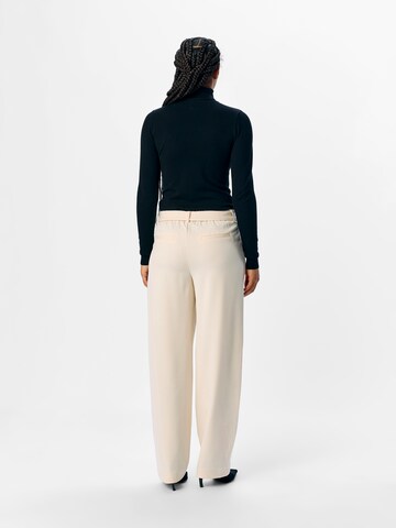 OBJECT - Pierna ancha Pantalón plisado 'OBJLisa' en beige