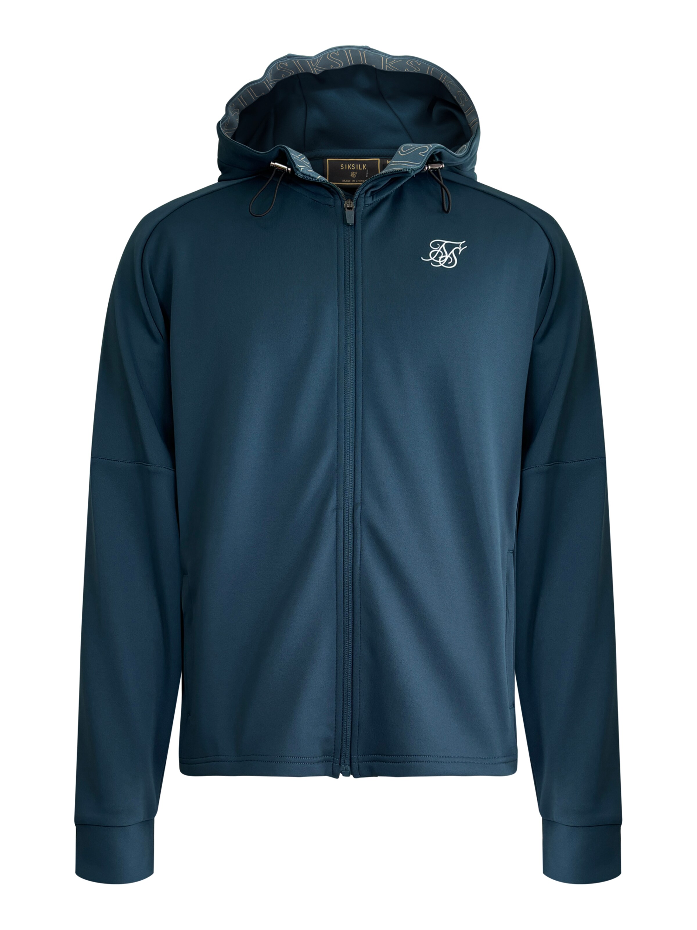 Veste de survêtement SikSilk en bleu : devant