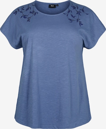 Zizzi Shirt 'Dan' in Blue: front