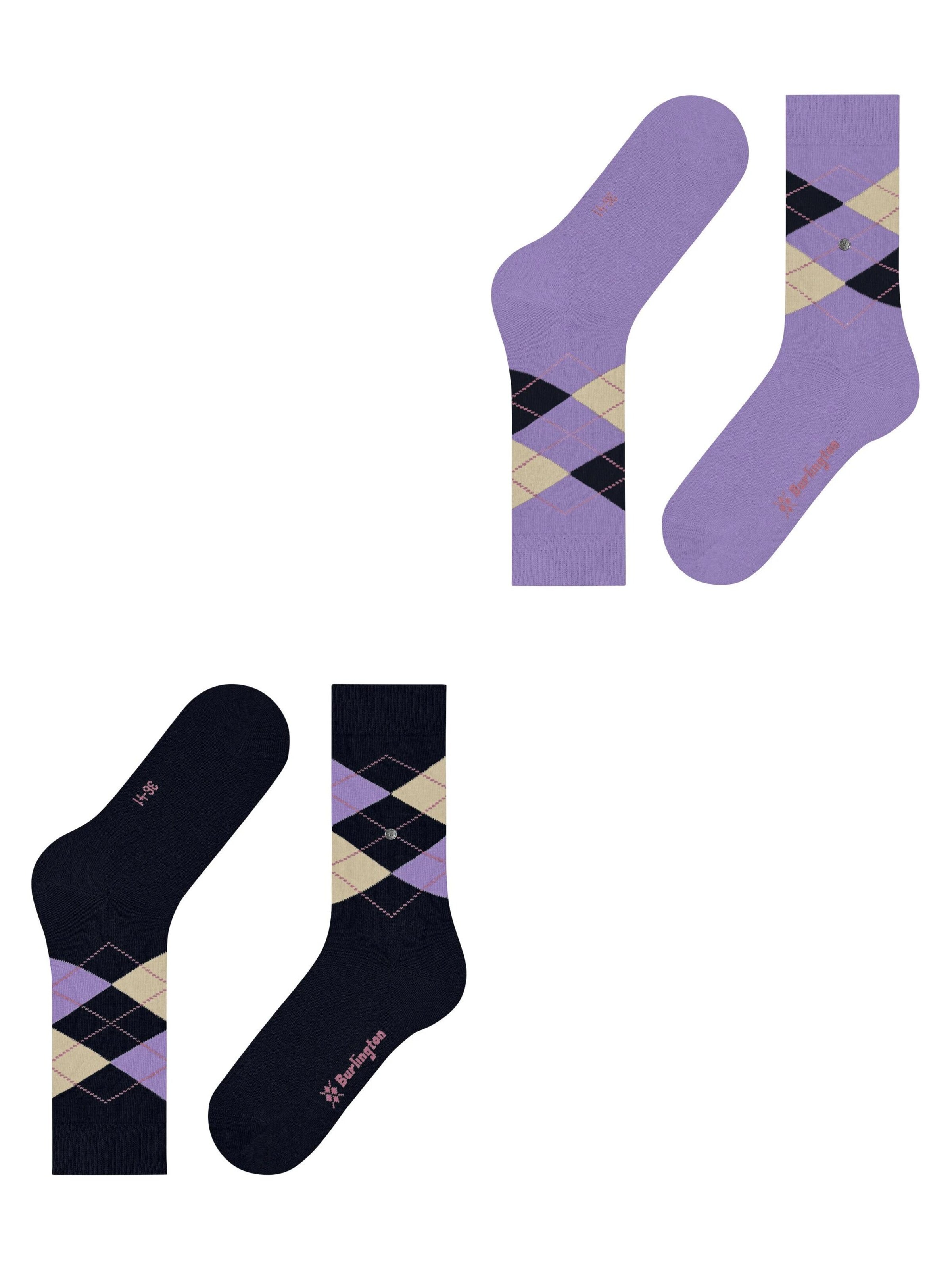 BURLINGTON Socks 'Everyday Argyle' in Purple