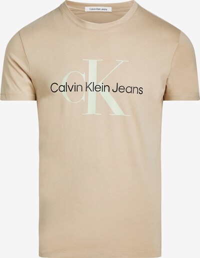 Calvin Klein Jeans T-Krekls, krāsa - krēmkrāsas / melns / balts, Preces skats