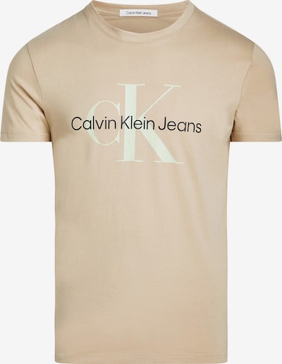 Calvin Klein Jeans Μπλουζάκι σε κρεμ / μαύρο / λευκό, Άποψη προϊόντος