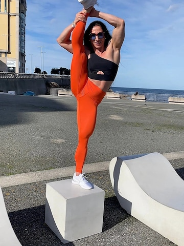 LUXFEEL - Skinny Leggings 'Leggings mit hoher Taille Myself' en naranja
