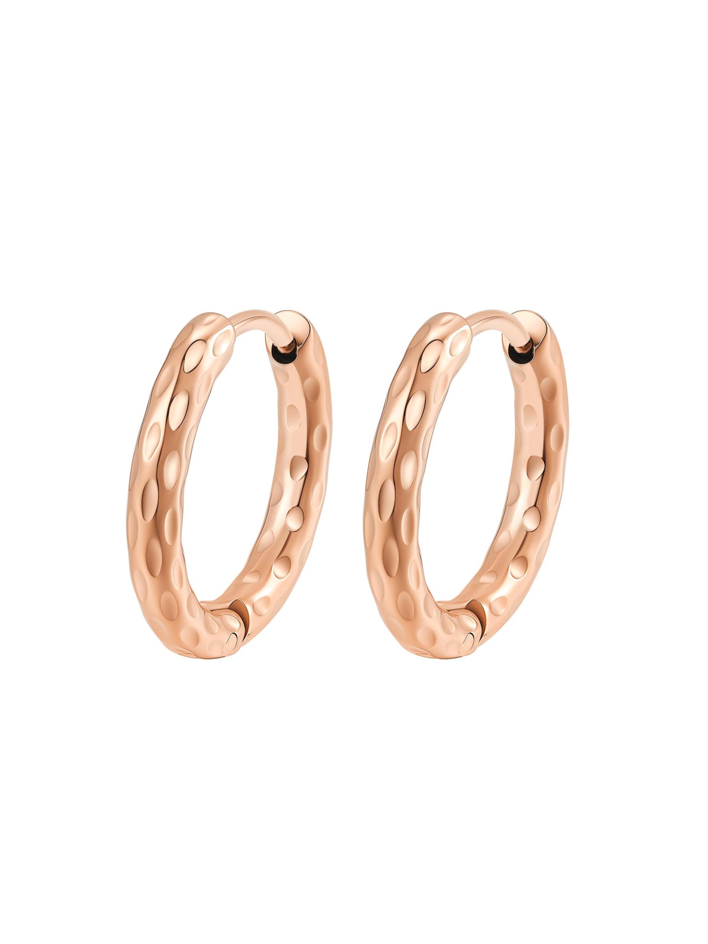 Hey Happiness - Pendientes 'Molten Texture Hoop' en oro: frente