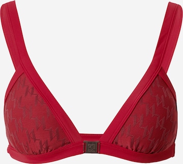 Karl Lagerfeld - Triangular Top de biquíni em vermelho: frente