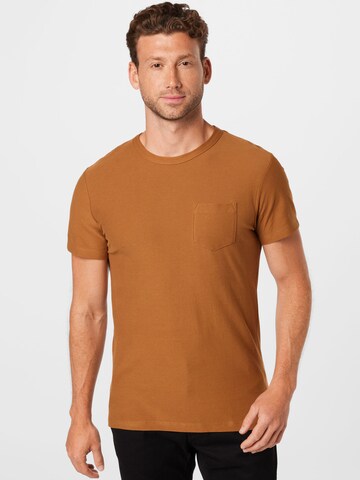 T-Shirt TOM TAILOR DENIM en marron : devant