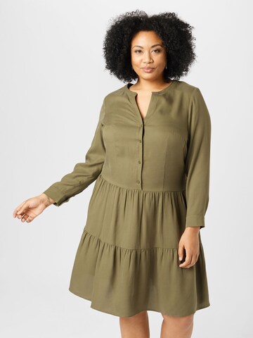 Esprit Curves Shirt dress in Green: front