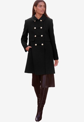 love & roses Between-Seasons Coat in Black: front