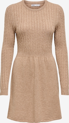 Robes en maille 'ONLFia' ONLY en beige : devant