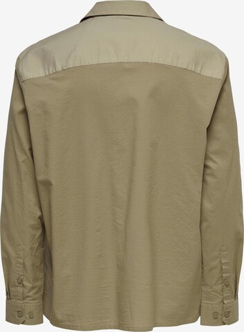 Only & Sons Comfort fit Overhemd 'DENNIS' in Beige