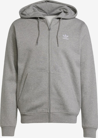 ADIDAS ORIGINALS - Sudadera con cremallera 'Trefoil Essentials' en gris: frente