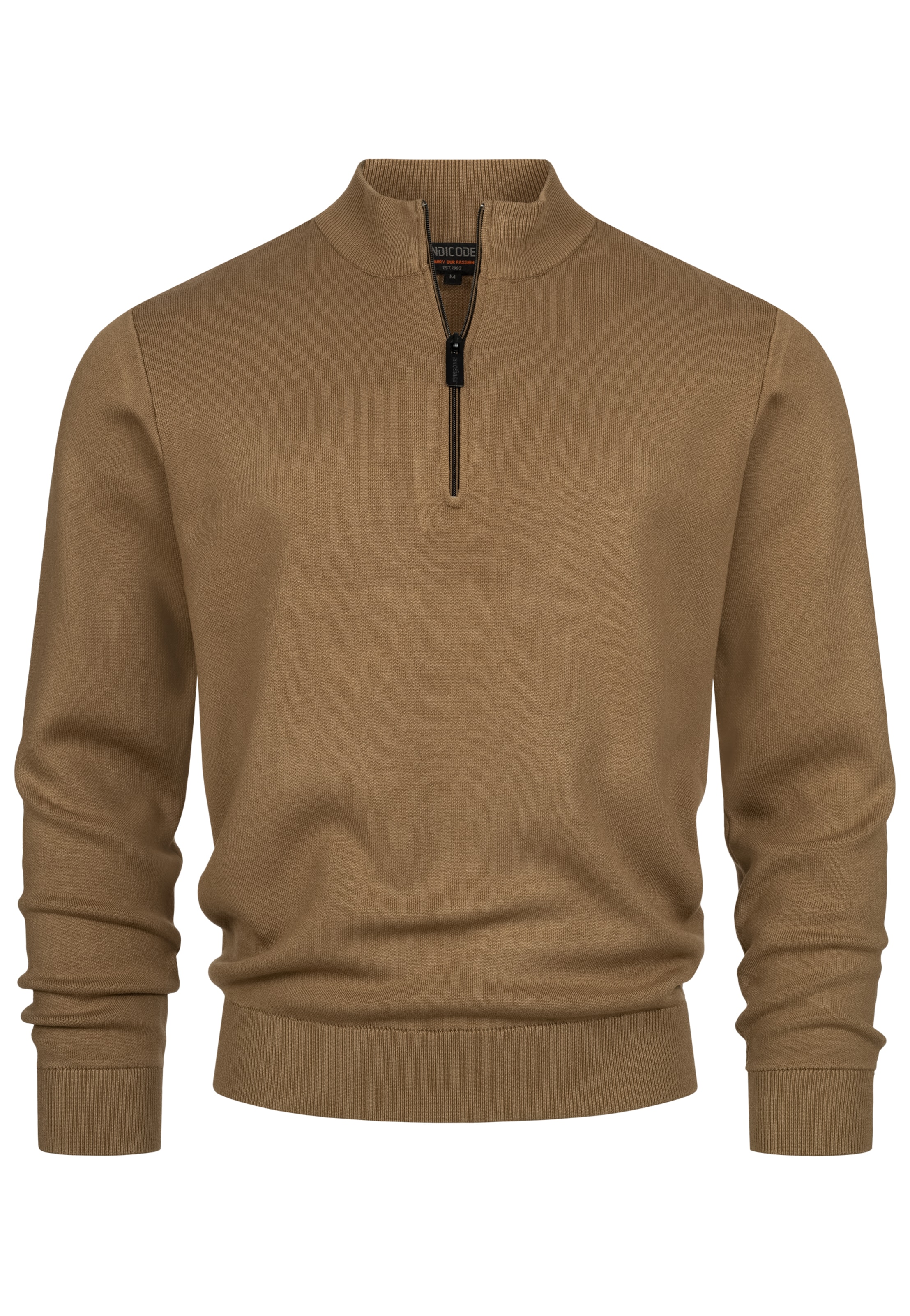 INDICODE JEANS Trui 'Lukas' in Bruin: voorkant