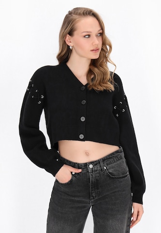 Cardigan myMo ROCKS en noir : devant