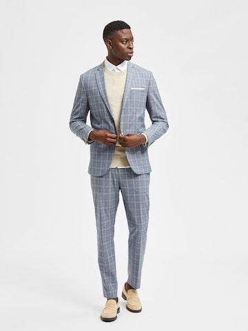 SELECTED HOMME Slim fit Colbert 'Timelogan' in Blauw