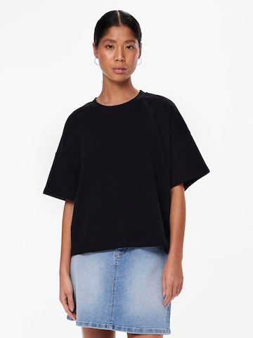 PIECESSweater majica 'Chilli' - crna boja: prednji dio