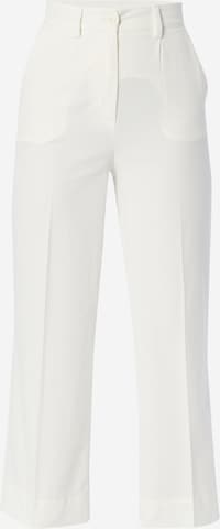 Sisley Regular Trousers with creases in White: front